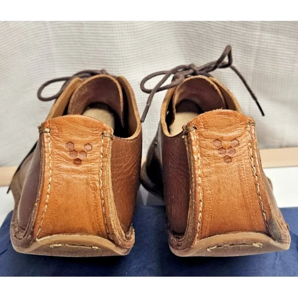 Vivobarefoot Mens 44/US 11 Brown Leather handcraft lace up wide toe shoes